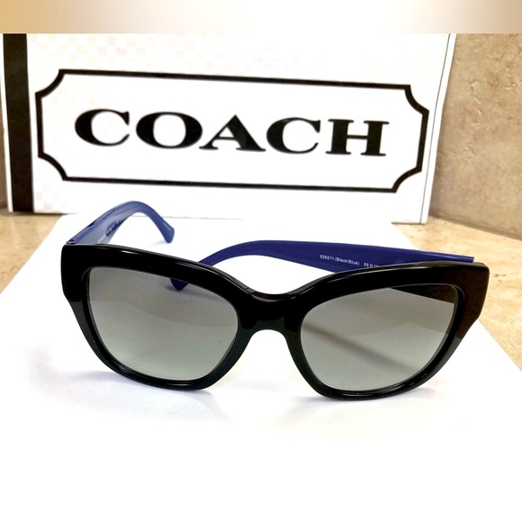 New Coach HC8139 L110 Black w/blue temples Sunglasses - Picture 5 of 13